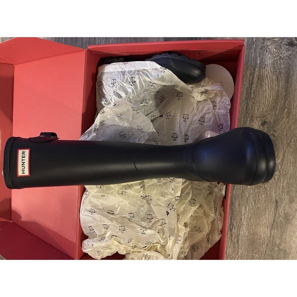 Hunter Original Tall Rain Boots for Women, Size US 7 - Navy Blue New In Box - Picture 5 of 9